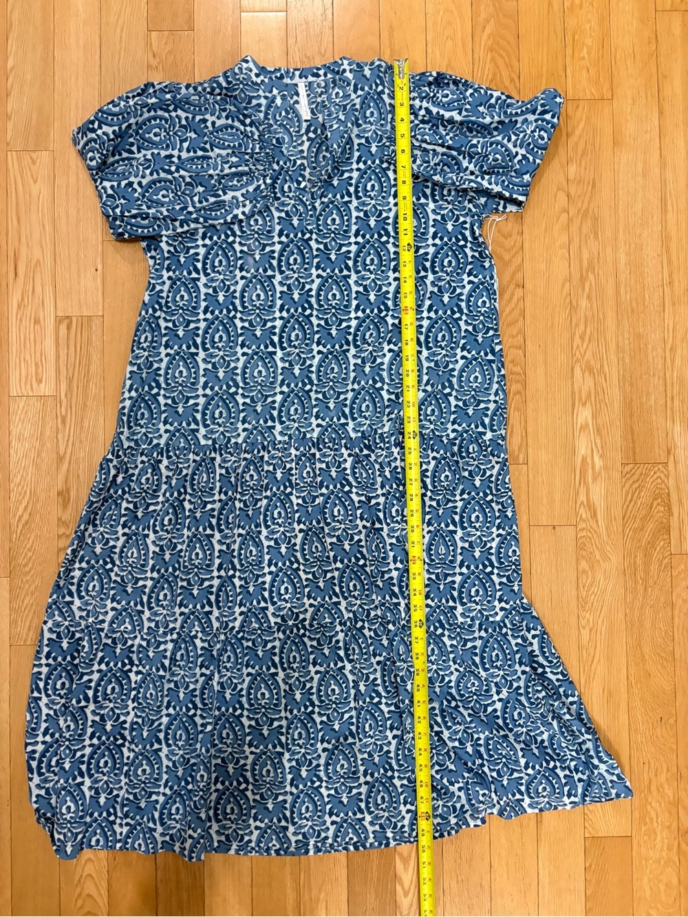 Rockflowerpaper Sara Indigo Drop Waist Maxi Dress LG/XL Coastal Boho Resortwear - Picture 9 of 11